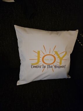 White JOY Sunrise Decorative  Pillow Cover